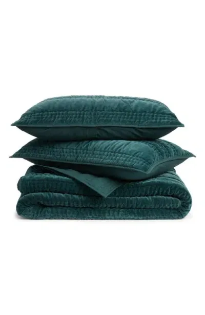 Nordstrom Velveteen Quilt & Shams Set In Green Gables