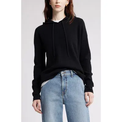 Nordstrom Wool & Cashmere Knit Hoodie In Black Rock