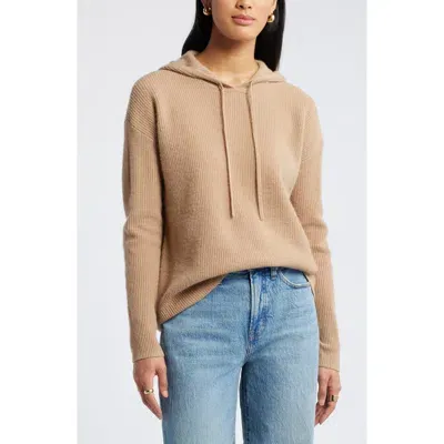 Nordstrom Wool & Cashmere Knit Hoodie In Camel