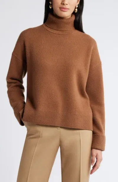 Nordstrom Wool & Cashmere Turtleneck Sweater In Rust Bisque