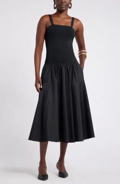 Nordstrom X Harlem's Fashion Row House Of Aama Lana Mixed Media Dress In Black