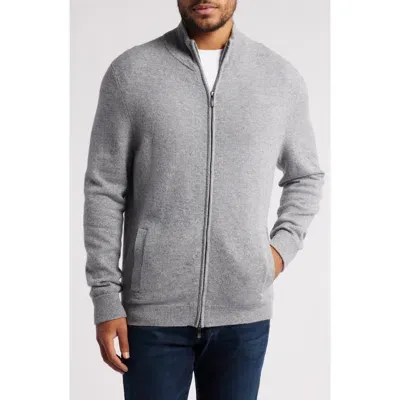 Nordstrom Zip Cashmere Cardigan In Grey Heather