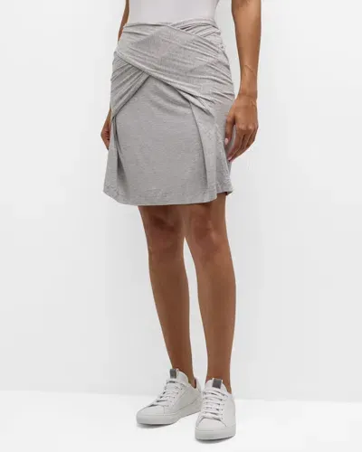 Norma Kamali All In One Mini Skirt In Light Grey