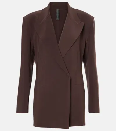 Norma Kamali Belted Blazer In Brown