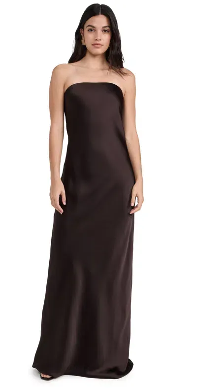 Norma Kamali Bias Strapless Gown Chocolate