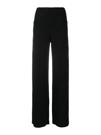 Norma Kamali Elephant Jersey Wide-leg Pants In Negro