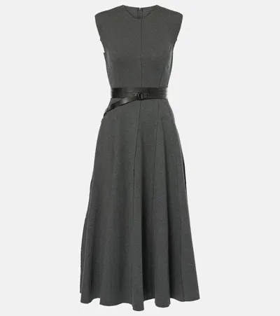 Norma Kamali Grace Cotton-blend Midi Dress In Grey