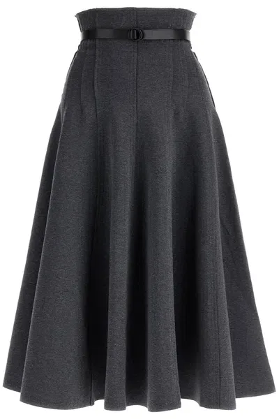 Norma Kamali Grace Midi Skirt In Jersey Fabric