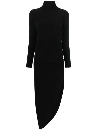 Norma Kamali High-neck Long Dress In Black