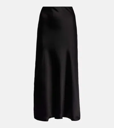 Norma Kamali High-rise Satin Maxi Skirt In Black