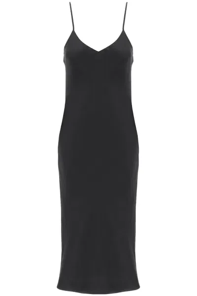 Norma Kamali Midi Crêpe Slip Dress In Black