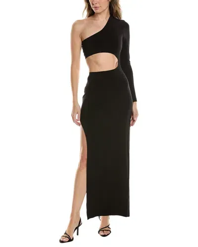 Norma Kamali Shane One-shoulder Cutout Stretch-jersey Gown In Black