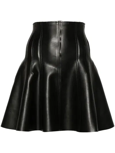 Norma Kamali Grace A-line Mini Skirt In Black