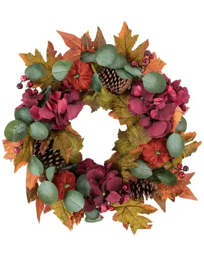 Northlight Fall Harvest Artificial Floral Wreath In Green