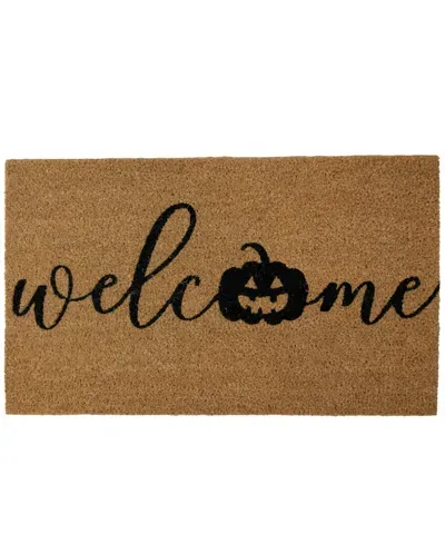 Northlight Pumpkin "welcome" Halloween Doormat, 18" X 30" In Brown