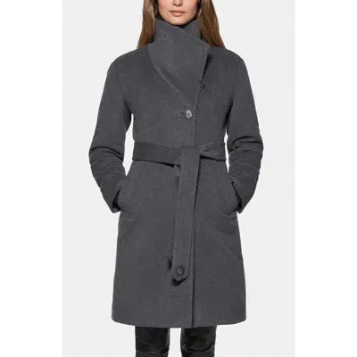 Norwegian Wool Waterproof Wool Blend Coat With 750 Fill Power Quilted Down Lining In Charcoal