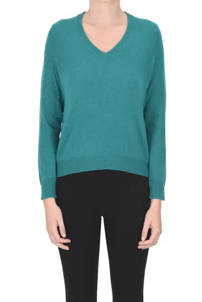 Not Shy Cashmere Pullover In Emerald Green