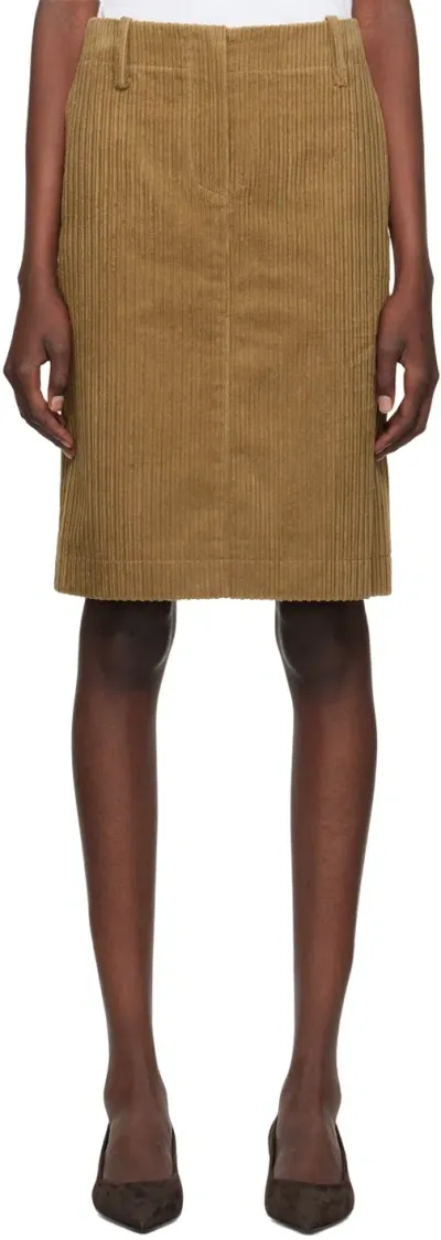 Nothing Written Beige H-line Midi Skirt In Camel