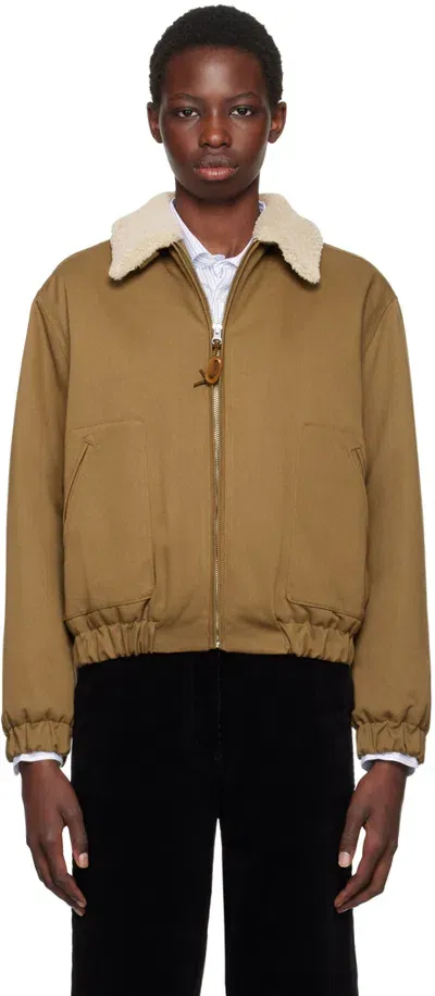 Nothing Written Tan Jason Bomber Jacket In Brown