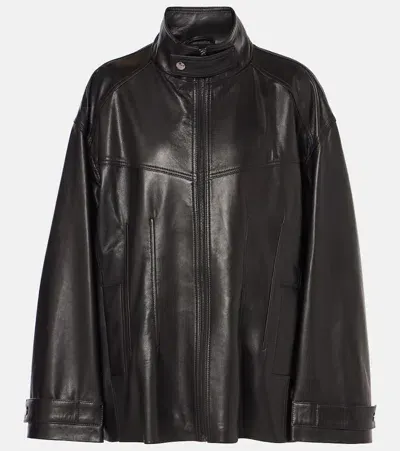 Nour Hammour Rue Leather Jacket In Black