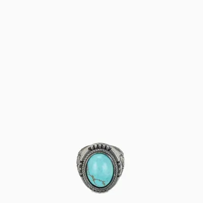 Nove25 Lotus Aulite Chevalier Ring In Blue