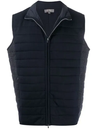 N•peal Zip Front Padded Gilet In Blue