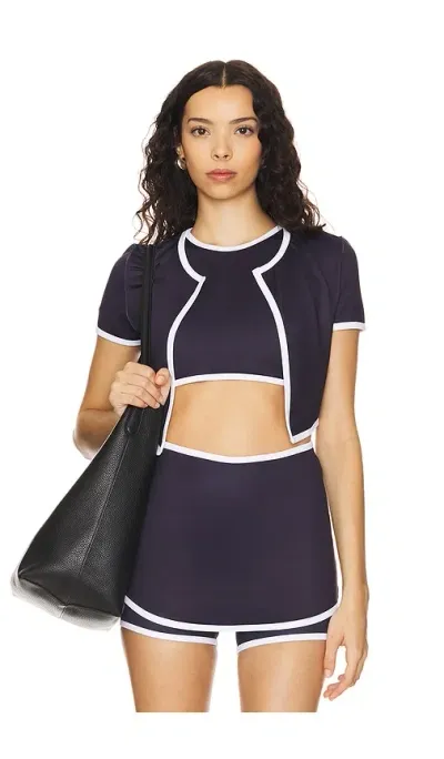 Nubyen Two Piece Contrast Top In Navy