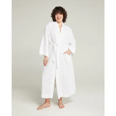 Nudea The Classic Belted Robe In Cotton White