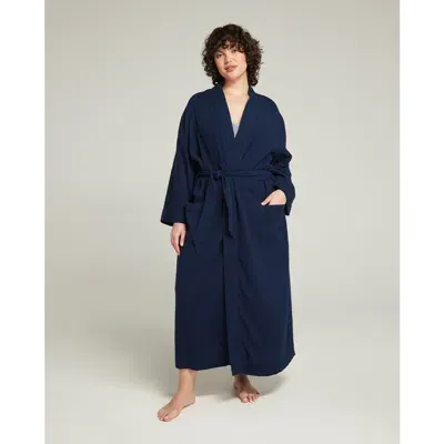 Nudea The Classic Belted Robe In Navy