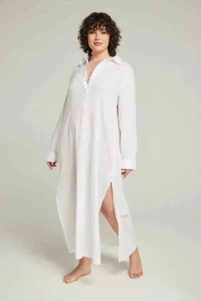 Nudea The Maxi Shirt In Cotton White