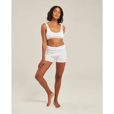 Nudea The Organic Cotton Dip Front Bralette In Cotton White