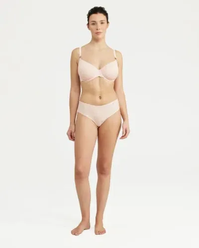 Nudea The Stretch Mid Rise Bikini Brief In Blush Pink