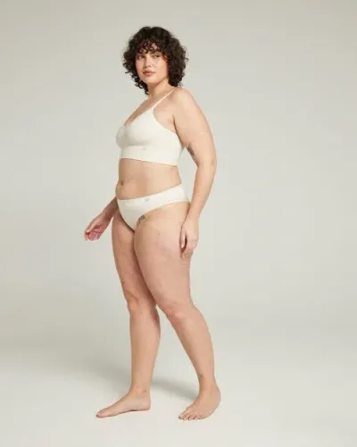 Nudea The Tencel High Leg Brief In White Sand