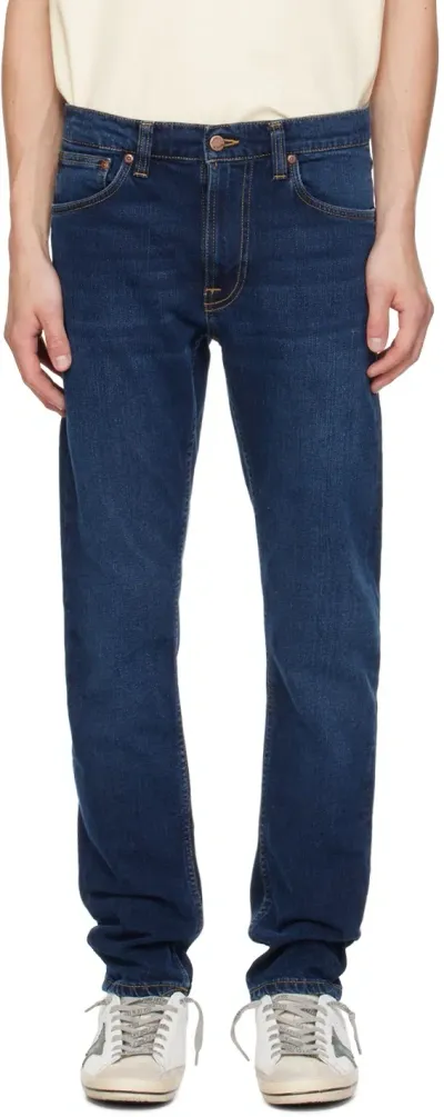 Nudie Jeans Tight Terry Regular-fit Tapered Jeans In Dark Steel