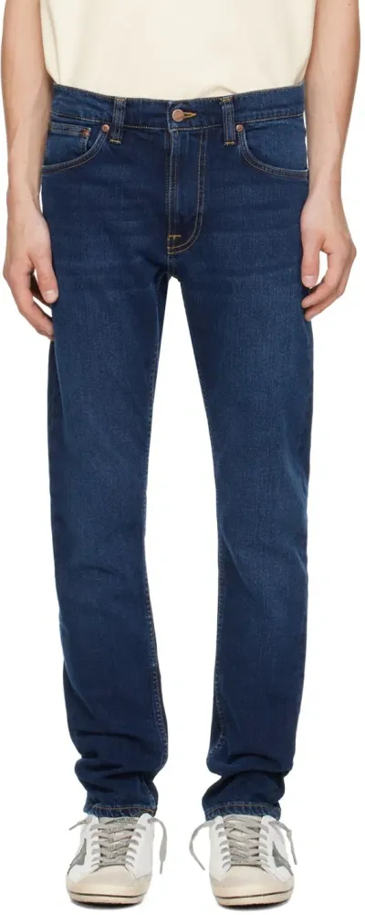 Nudie Jeans Indigo Lean Dean Jeans In New Ink