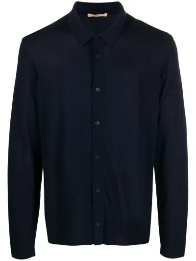 Nuur Button-up Knitted Shirt In Blue