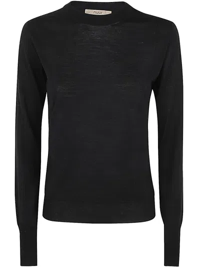 Nuur Long Sleeves Round Neck Sweater In Black