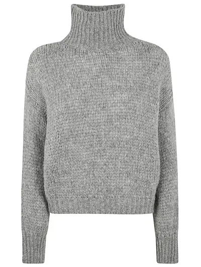 Nuur Long Sleeves Turtle Neck Sweater In Grey