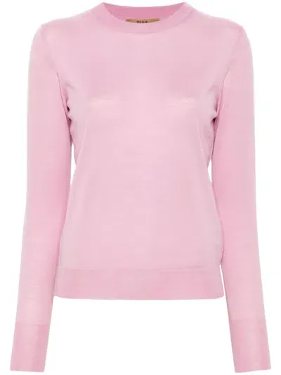 Nuur Merino Sweater In Pink & Purple