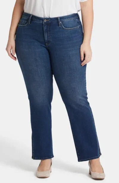 Nydj Barbara Side Slit Bootcut Jeans In Blue