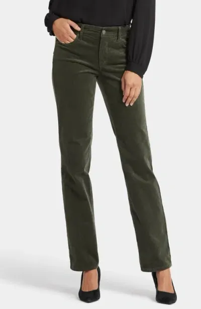 Nydj Marilyn Corduroy Straight Leg Pants In Vine Leaf