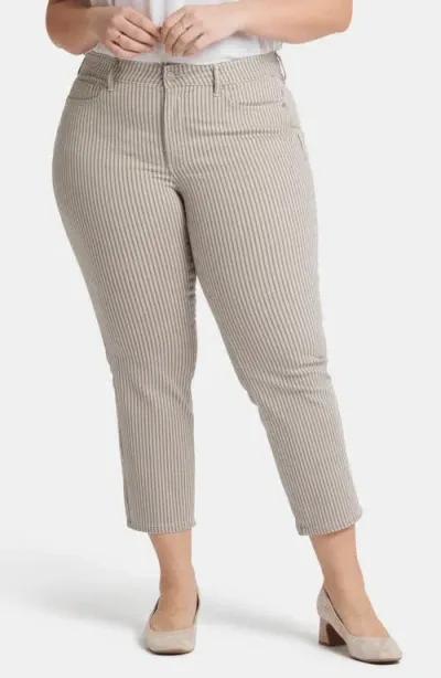 Nydj Marilyn Stripe Crop Straight Leg Jeans In Sandbar Stripe