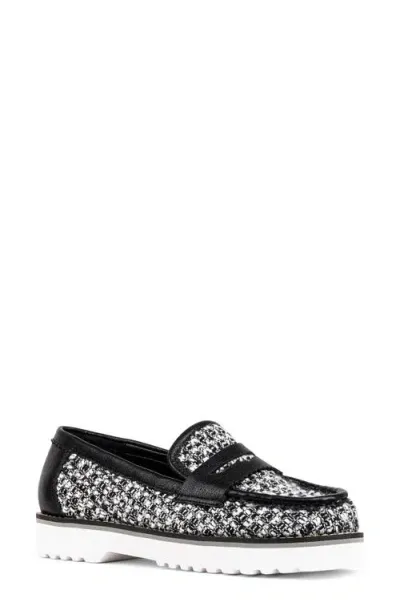 Nydj Owen Penny Loafer In Black/white