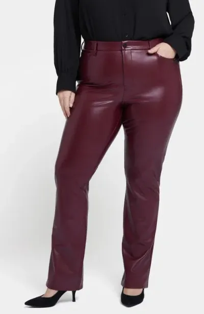 Nydj Sculpt Her Marilyn Faux Leather Straight Leg Pants In Tavern