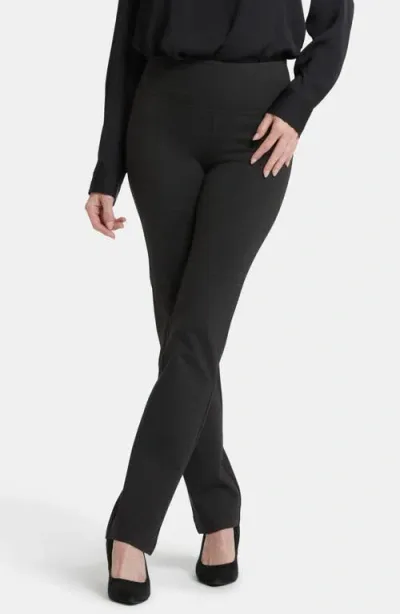 Nydj Sculpt-her™ Pull-on High Waist Straight Leg Pants In Charcoal Heather