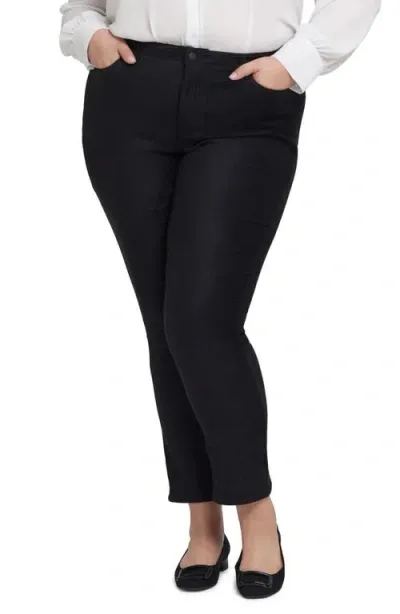 Nydj Sheri Slim Faux Suede Pants In Black