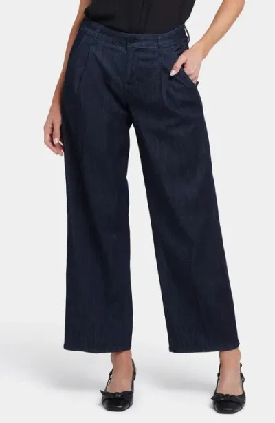 Nydj Teresa Pleated Wide Leg Jeans In Rinse