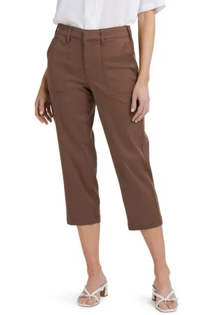 Nydj Utility High Waist Crop Pants In Mocha