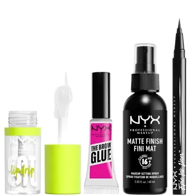 Nyx Professional Makeup Iconic Hero Lip, Eye And Face Bundle In White