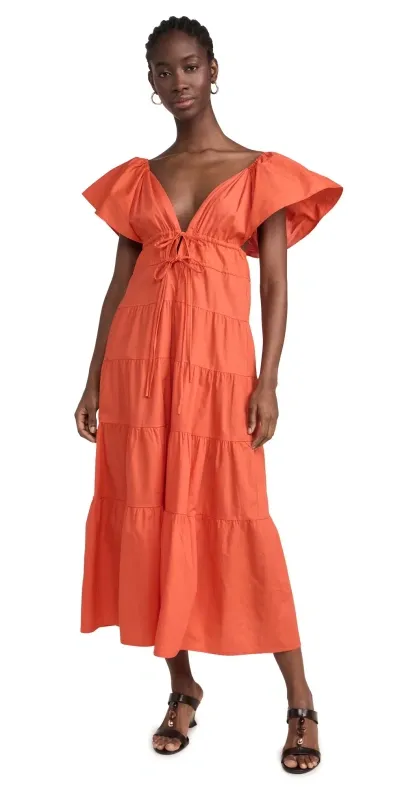 Opt O. P.t Fallen Dress Red Orange